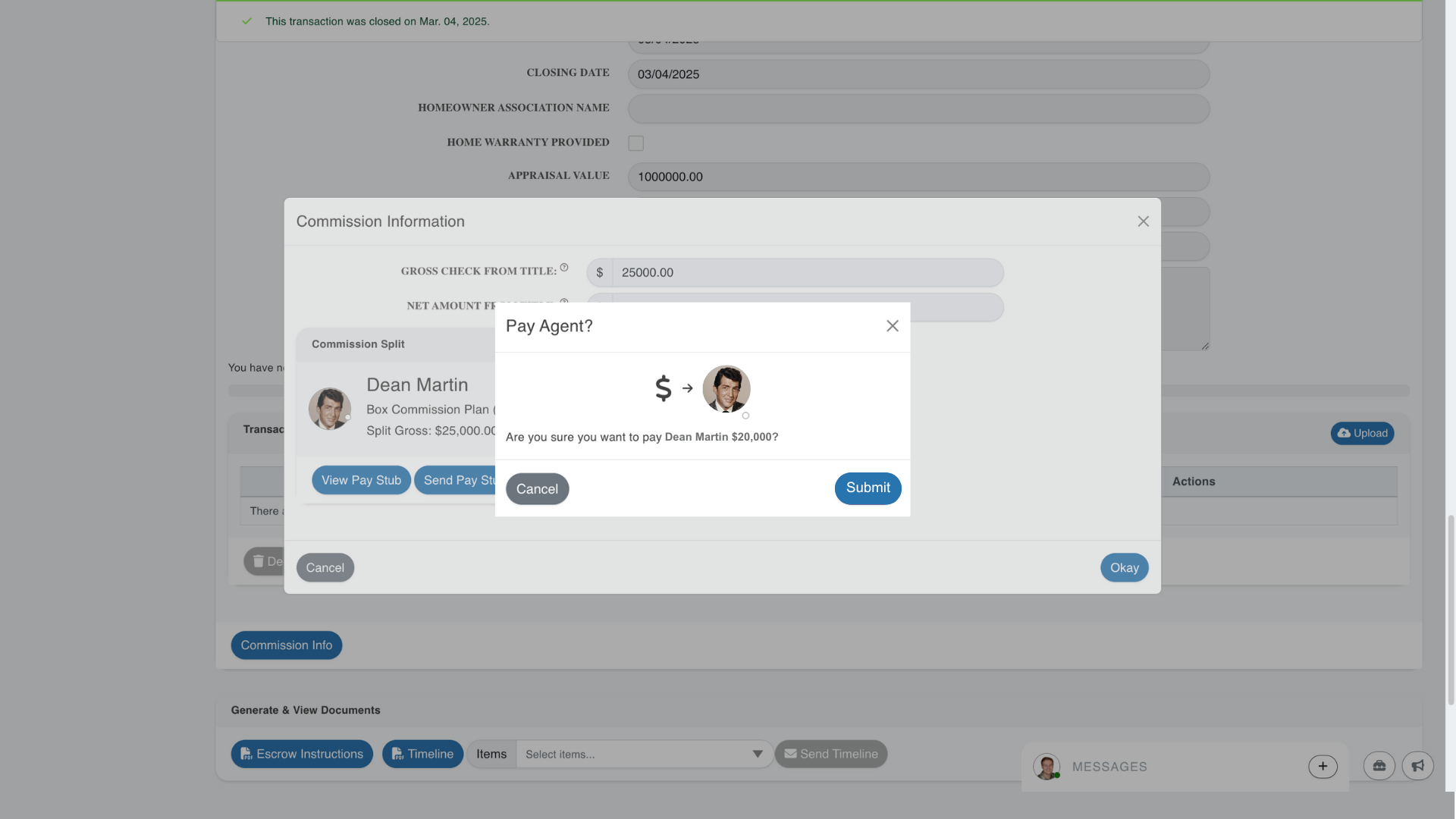 Commission Management Commission management with direct deposit payments solution on our free real estate platform