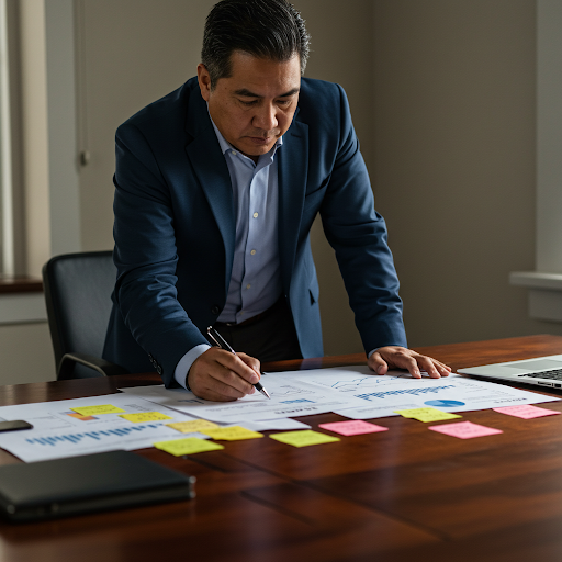 Man making business plan on how to start a real estate brokerage