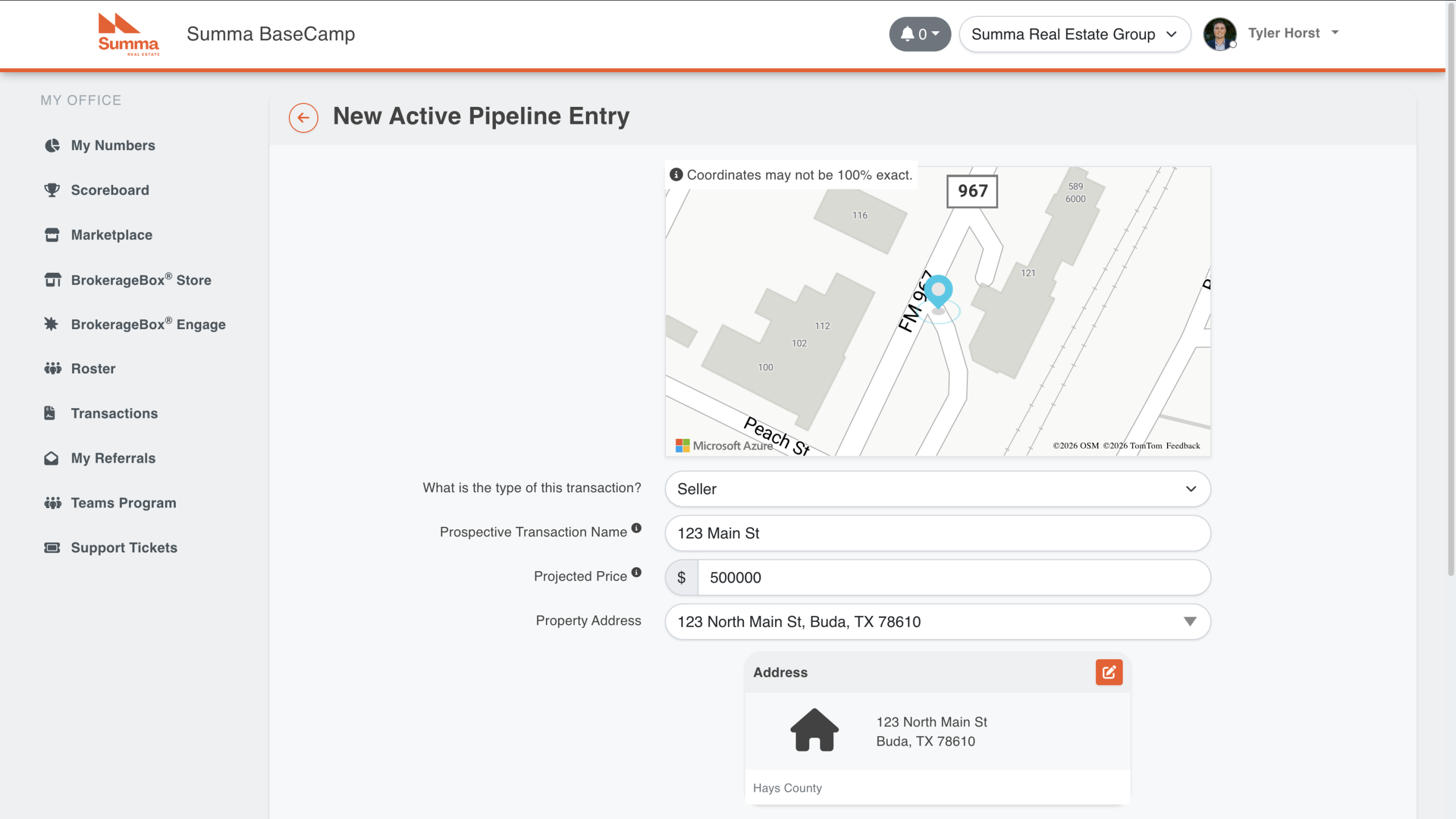 BrokerageBox Add Listing to Active Pipeline