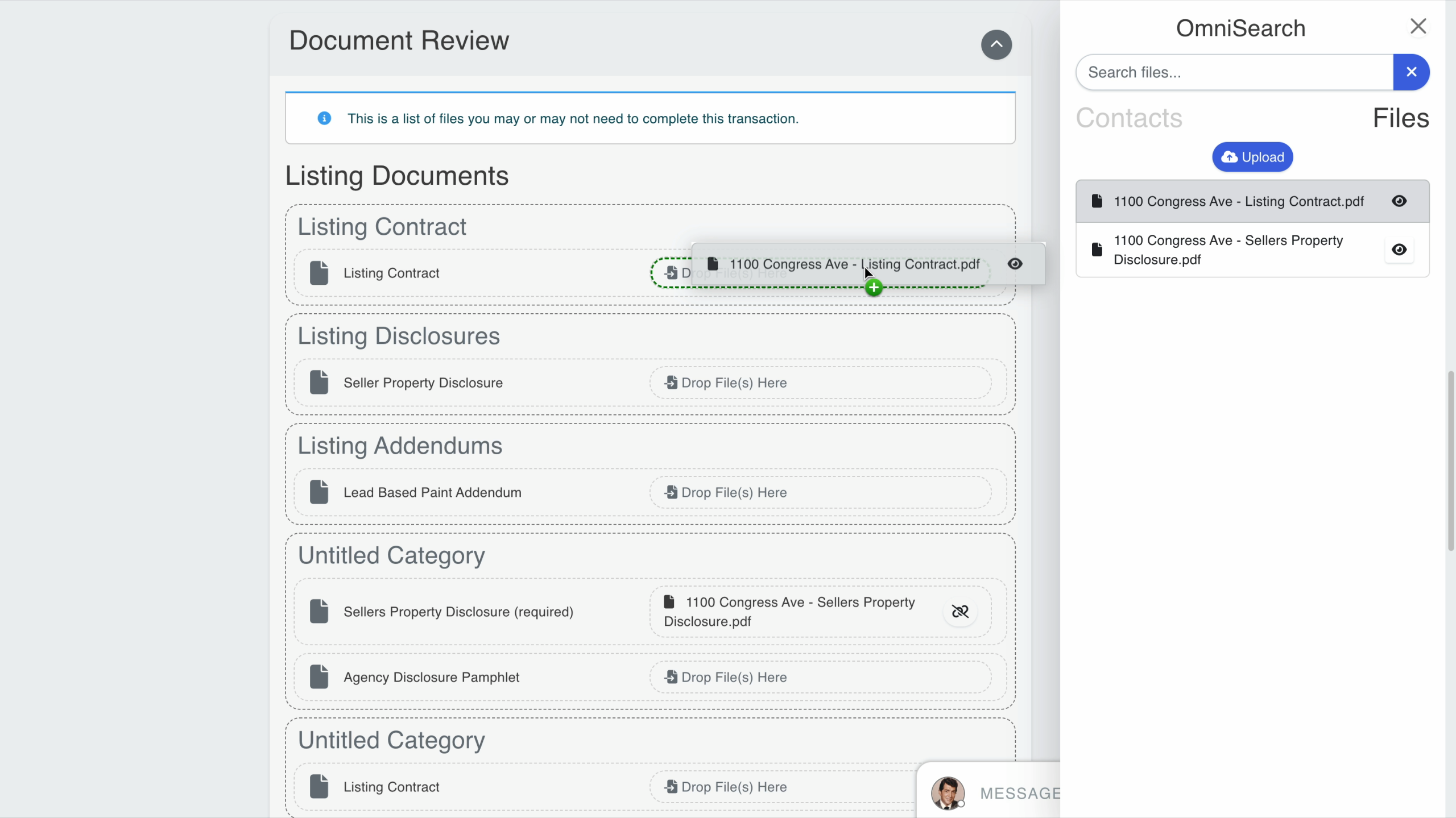BrokerageBox Drag And Drop Listing Transaction Documents