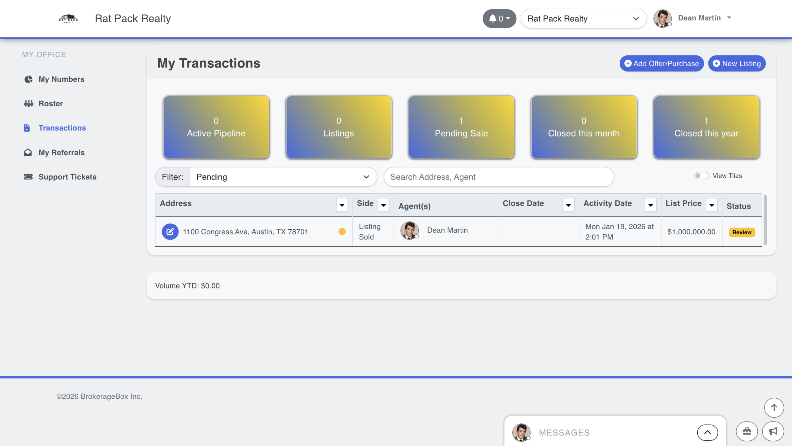 BrokerageBox Listing Sold Transaction