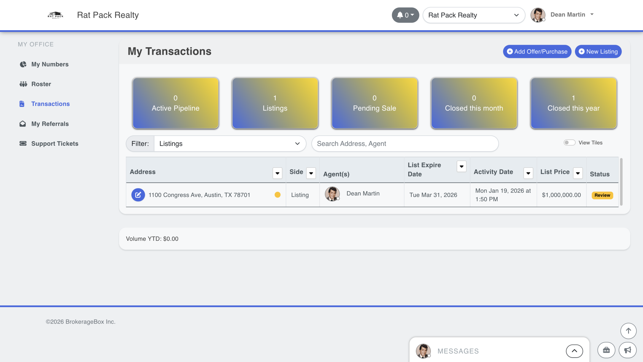 BrokerageBox Listing Transaction Under Initial Review