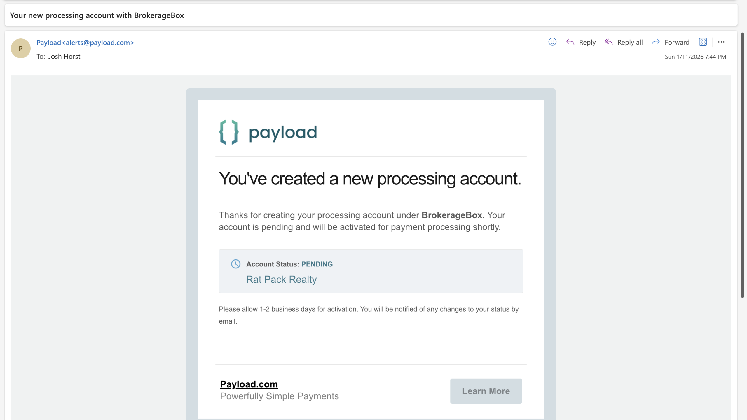 BrokerageBox Payload Account Processing