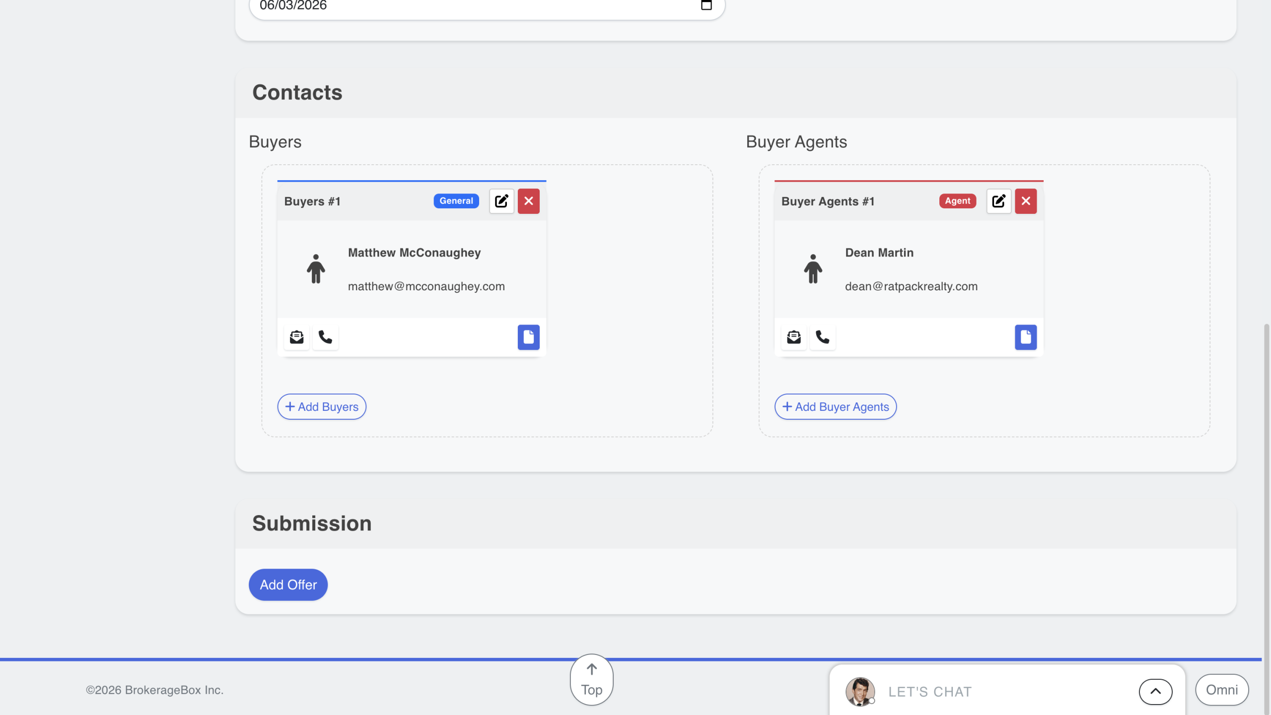 Selecting add offer to an active pipeline entry