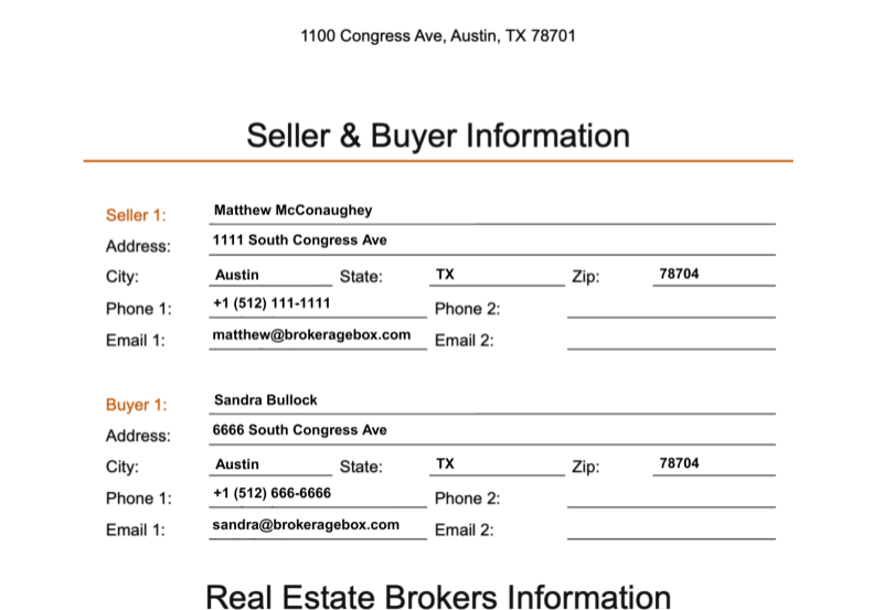 Escrow instructions from BrokerageBox app