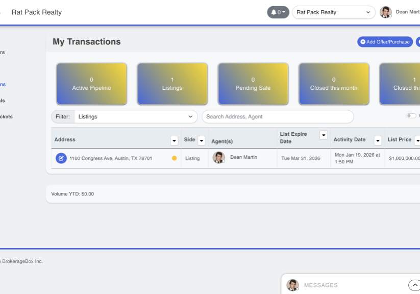 BrokerageBox Listing Transaction Under Initial Review
