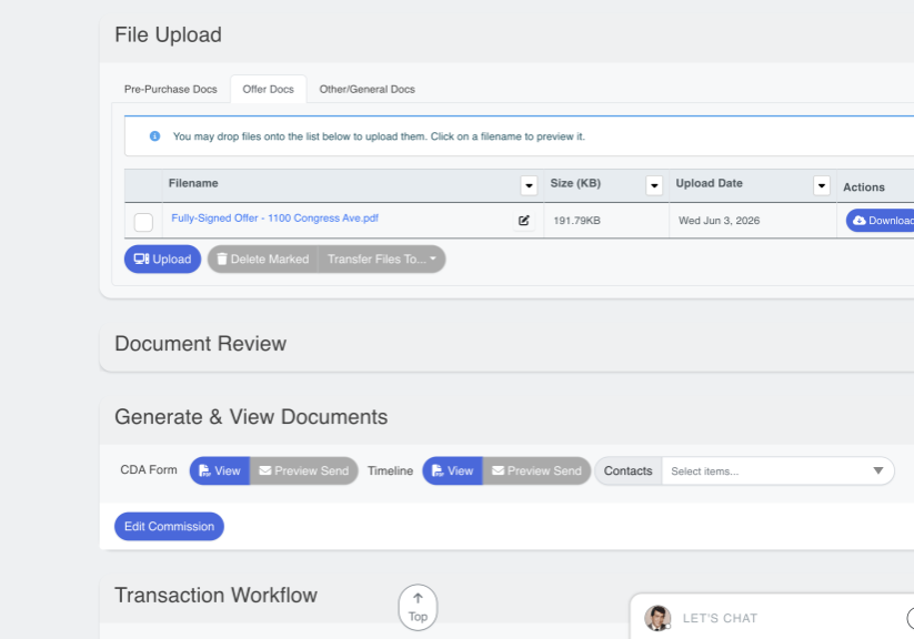 Uploading fully-signed offer to a transaction