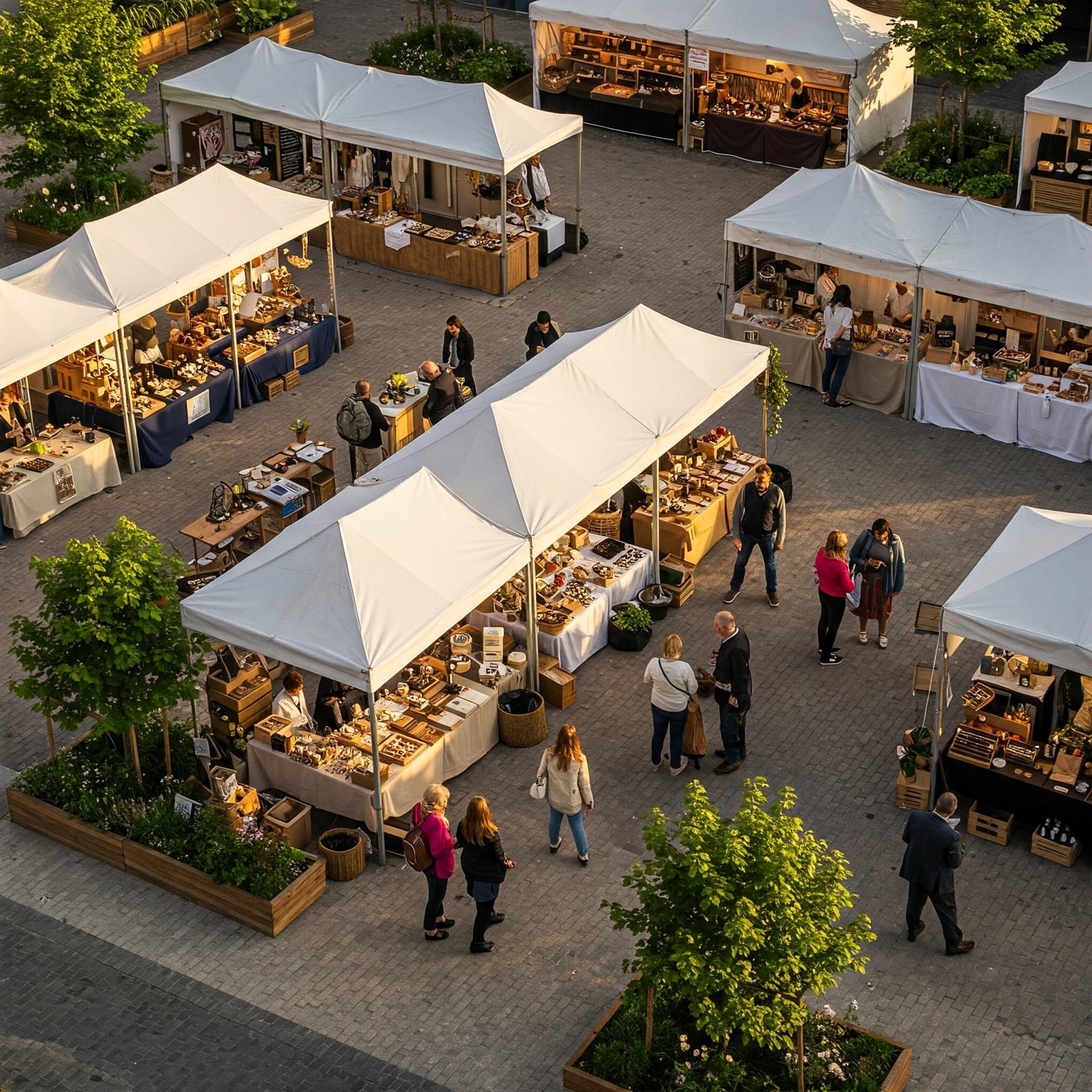 Farmers market representing how independent real estate brokerages can beat franchises with localized service