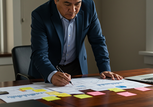 Man making business plan on how to start a real estate brokerage