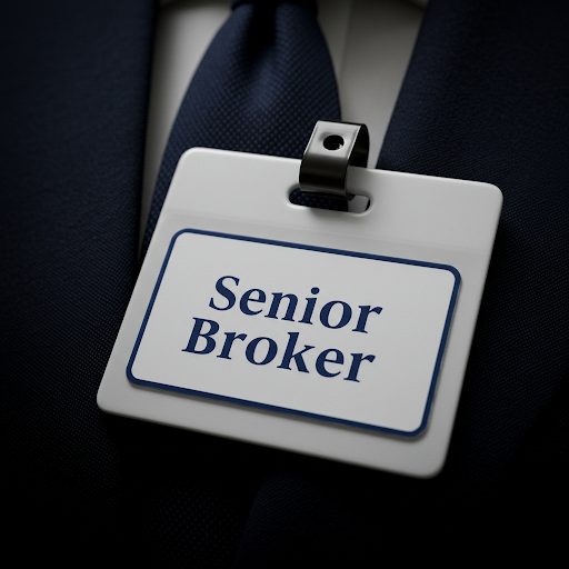 Badge showing senior broker promotion to maintain culture in a virtual real estate brokerage